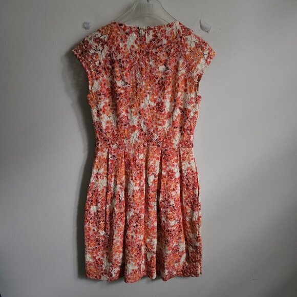 MADEWELL | Lacebloom Fit and flare Lace Dress red yellow sz 00 - Picture 6 of 7